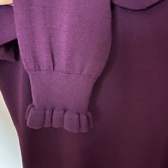 Ted Baker London Purple Ruffle Detail Long Sleeve Sweater Size 1 Viscose & Polya - Picture 3 of 7